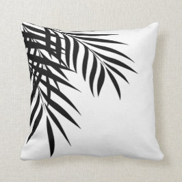 Almofada Silhueta | da palmeira da praia branco & preto