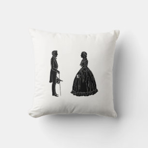 Almofada silhueta de abraham lincoln mary todd lincoln