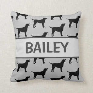 Almofada Silhueta de cães pretos personalizados