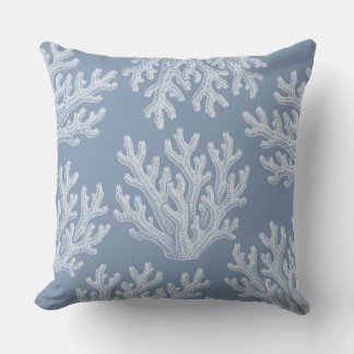 Almofada Silhueta de Coral Marinho | Azul Prata