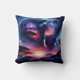 Almofada Silhueta de elefante no Sunset