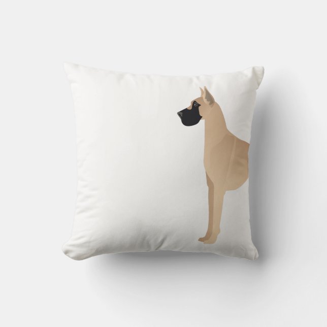 Almofada Silhueta de Ilustração de Cachorro de Dane Descobe (Frente)