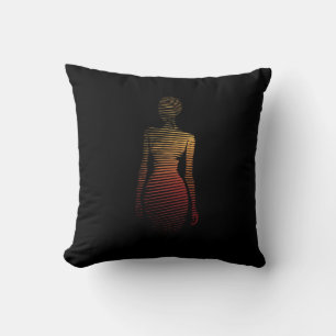 Almofada Silhueta Estilizada da Mulher - Arte de Linha Grad