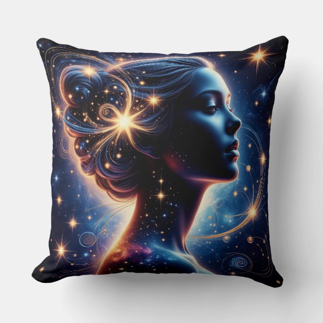 Almofada Silhueta Feminina Celestial Elegante (Frente)
