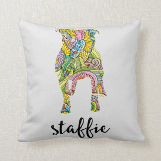 Almofada Silhueta floral do teste padrão de Staffordshire