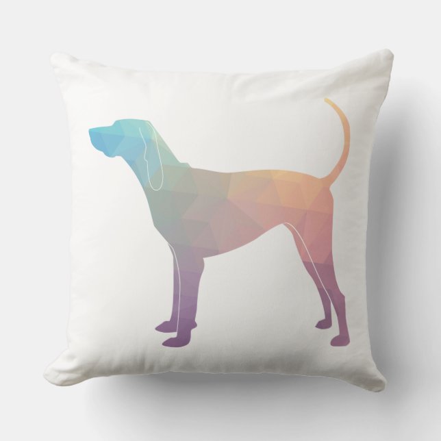Almofada Silhueta Geométrica Americana do Conhound Inglês (Frente)