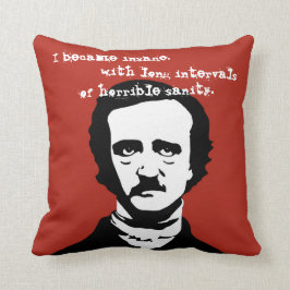Almofada Silhueta insana das citações de Edgar Allan Poe