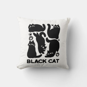 Almofada Silhuettes de Gato Negro - Design de Felino Cinto