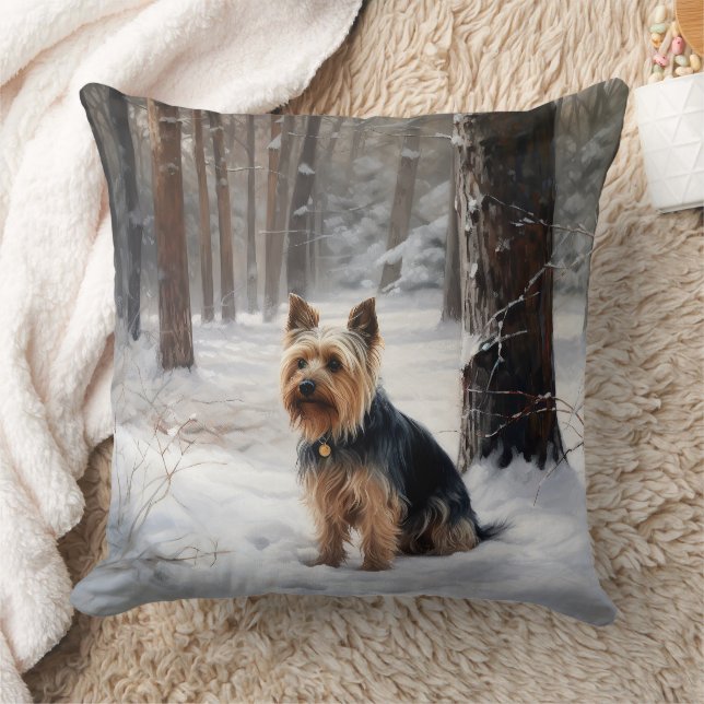 Almofada Silky Terrier Deixe Nevar Natal (Cobertor)