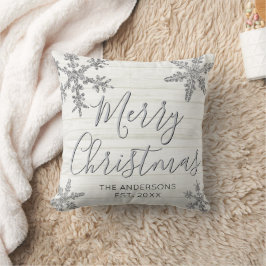Almofada Silver Snowflake - Script Elegante Natal