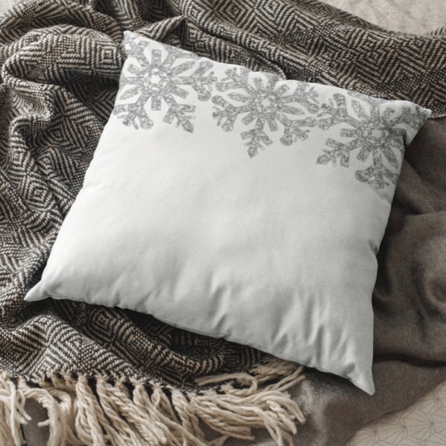 Almofada Silver Snowflake Winter Quinceanera (Criador carregado)