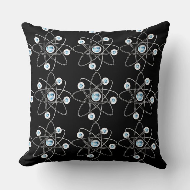 Almofada Símbolo Atom Geek da ciência Travesseiro decorativ (Frente)