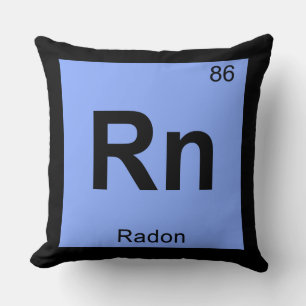 Almofada Símbolo da Tabela Periódica de Química do Rn - Rad