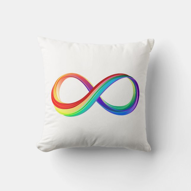 Almofada Símbolo de Infinidade Arco-Íris em Camadas (Frente)