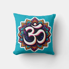 Almofada Símbolo de meditação hindu Om Travesseiro decorati