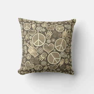 Almofada Símbolo de Paz Hipster Pacifismo Sinal Design