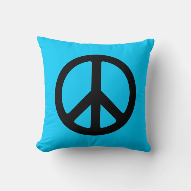 Almofada Símbolo de Paz Preto (Frente)
