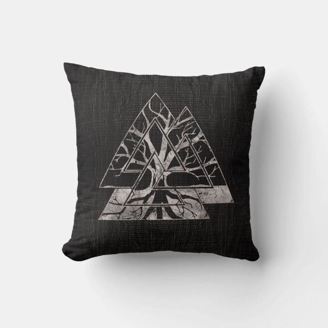 Almofada Símbolo de Valknut e árvore de vida - Yggdrasil (Frente)