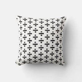 Almofada Símbolo matemático preto e branco "Dividir" - Lino