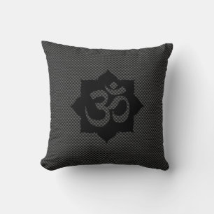 Almofada Símbolo OM Lotus Espiritualidade Carbono-Decor