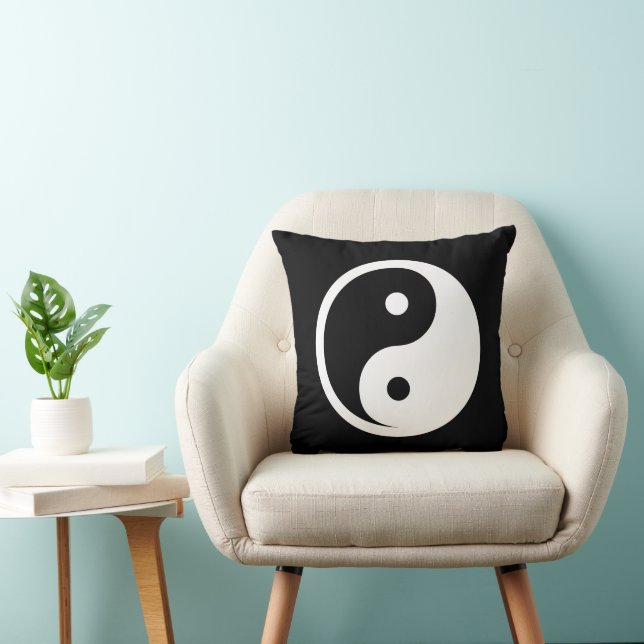 Almofada Símbolo Yin Yang - tatuagem sólida design 2 (Cadeira)