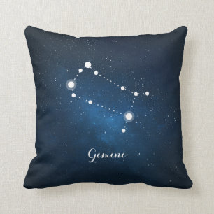 Almofada Símbolo Zodiac da Nebula Azul Astrologia Gemini