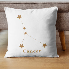 Almofada Símbolo Zodiac Moderno - Cancer Dourado | Água Ele