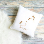 Almofada Símbolo Zodiac Moderno Escorpião Dourado | Água El<br><div class="desc">Símbolo Zodiac Moderno Escorpião Dourado | Água Elementar</div>