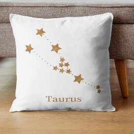 Almofada Símbolo Zodiac Moderno Taurus Dourado | Elemento T