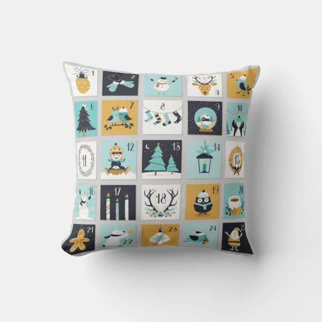 Almofada Símbolos de Natal bonitos (Frente)