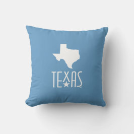 Almofada Símbolos do Texas, branco do Texas, fundo azul