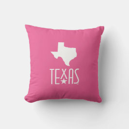 Almofada Símbolos do Texas, branco do Texas, fundo rosa