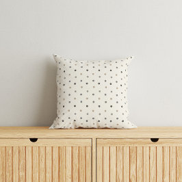 Almofada Simple Beige & Gray Baby Dot Throw Pillow