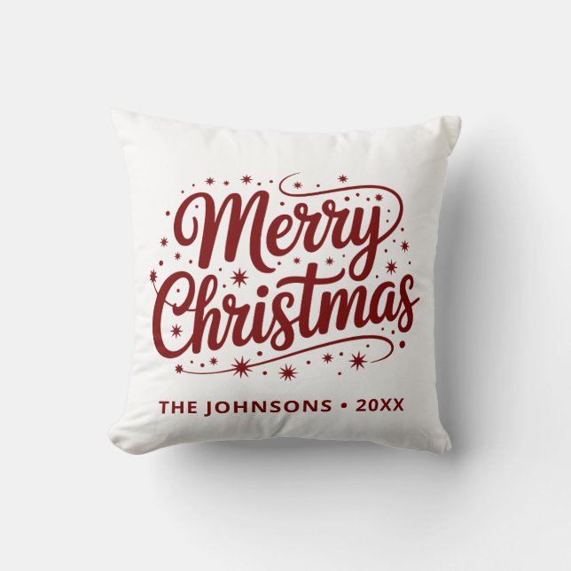 Almofada Simple Elegant Merry Christmas Script (Frente)