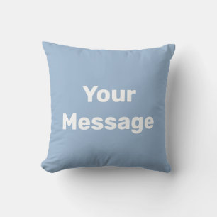 Almofada Simples Azul-Bebê Branco Modelo de Texto de Mensag
