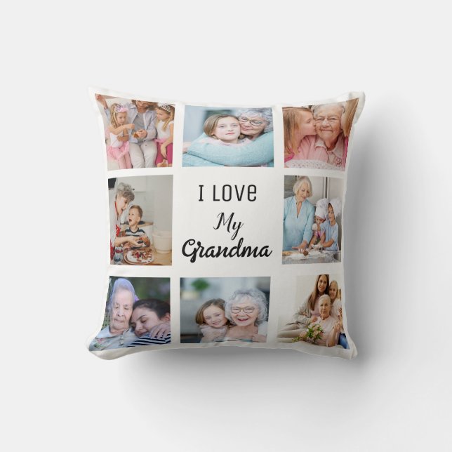 Almofada Simples e Chic| Colagem de Fotos para a Vovó (Frente)