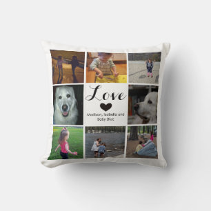 Almofada Simples e Chic Photo Collage Love with Heart