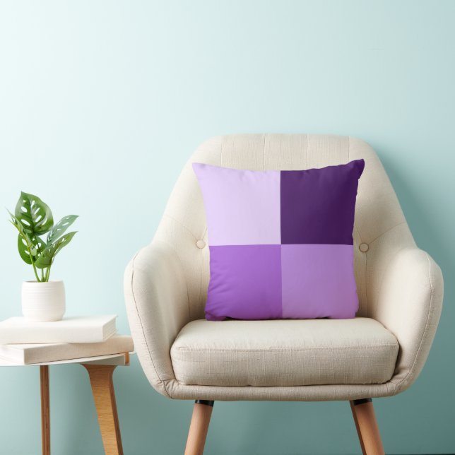 Almofada Simples e Divertido Quatro Sombras Rosa e Roxo (Cadeira)
