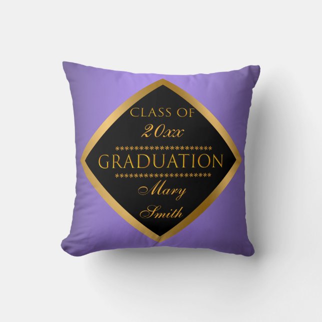 Almofada Simples e Moderno Personalizar Roxo Dourado (Frente)