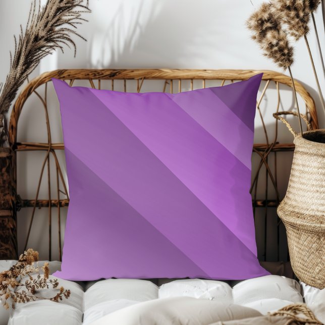 Almofada Simples Elegante Modern Diagonal Stripes Roxo (Criador carregado)