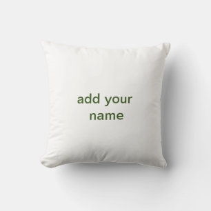 Almofada Simples minimalista verde adicione seu texto nome