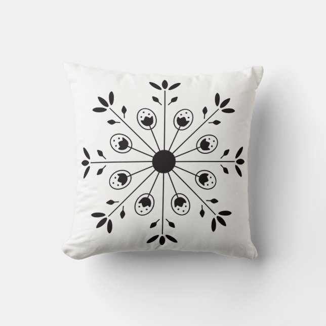 Almofada Simples Natal em Floco de Neve Moderno Elegante (Frente)