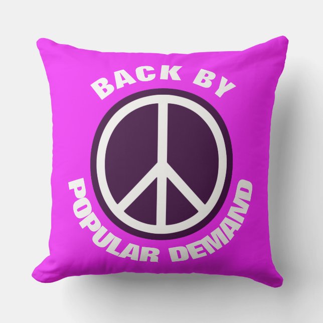 Almofada Simples símbolos - PEACE + suas ideias (Frente)