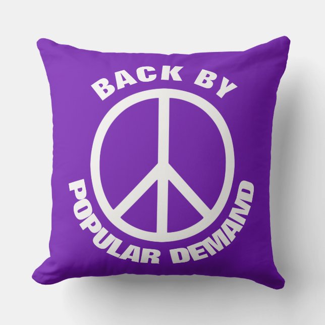 Almofada Simples símbolos - PEACE + suas ideias (Frente)