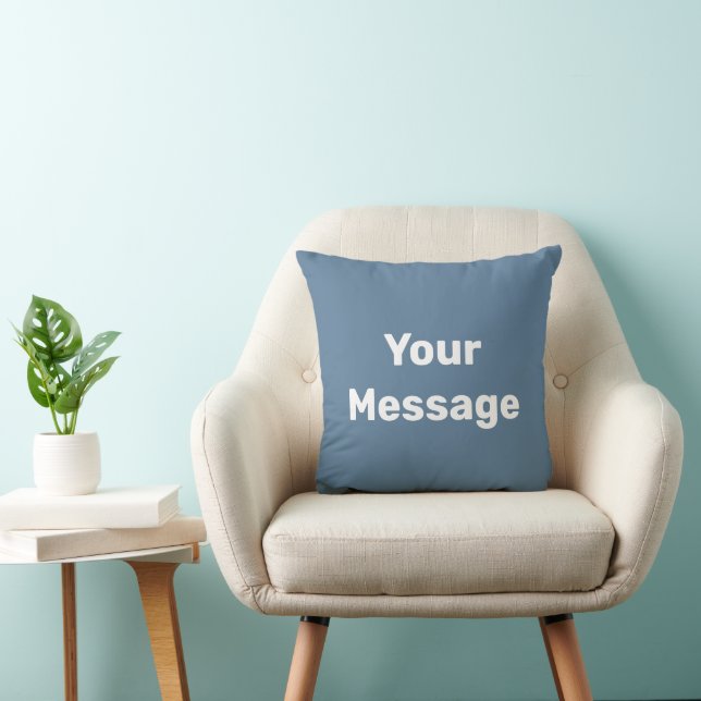 Almofada Simples Tabulação de Texto Azul e Branco Sua Mensa (Cadeira)