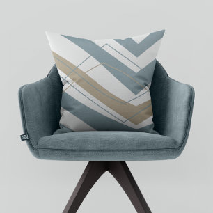 Almofada Simples Teal Moderno Dourado
