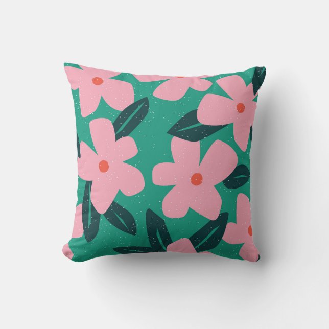 Almofada Simplicidade Floral: Beleza Abstrato (Frente)