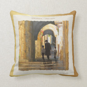 Almofada Simta Jerusalem Antiga cidade Israel: Pintura a ó