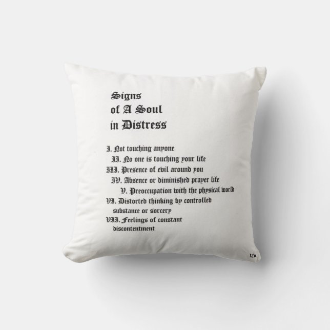 Almofada Sinais de uma alma em perigo (Frente)