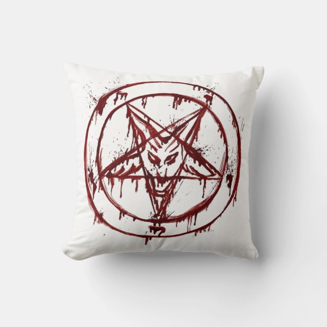 Almofada Sinal de Baphomet com Cabeça de Capim (Frente)